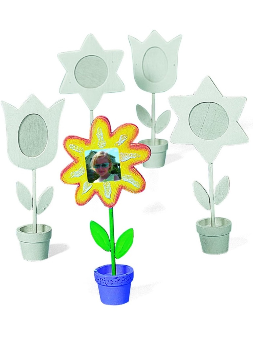 DIY Paintable Wood Flower Picture Frames 12 Pack